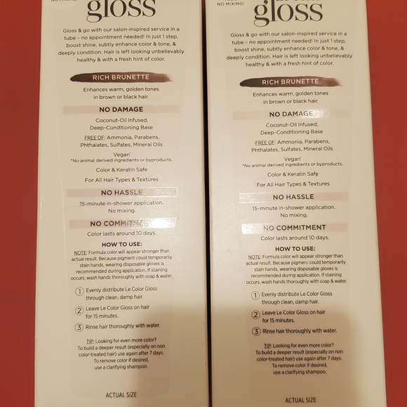 L'Oreal Le Color Gloss One Step Hair Toning RICH BRUNETTE Boosts Shine 4.0 OZ - Picture 2 of 4